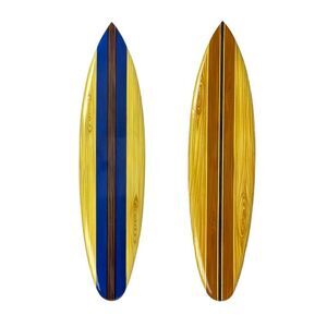 Set of 2 Wooden Striped Surfboard Wall Hangings 39 Inches Long